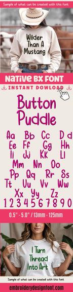 BX Embroidery Font, Coastal Hug Script Alphabet, Resize 13mm–125mm