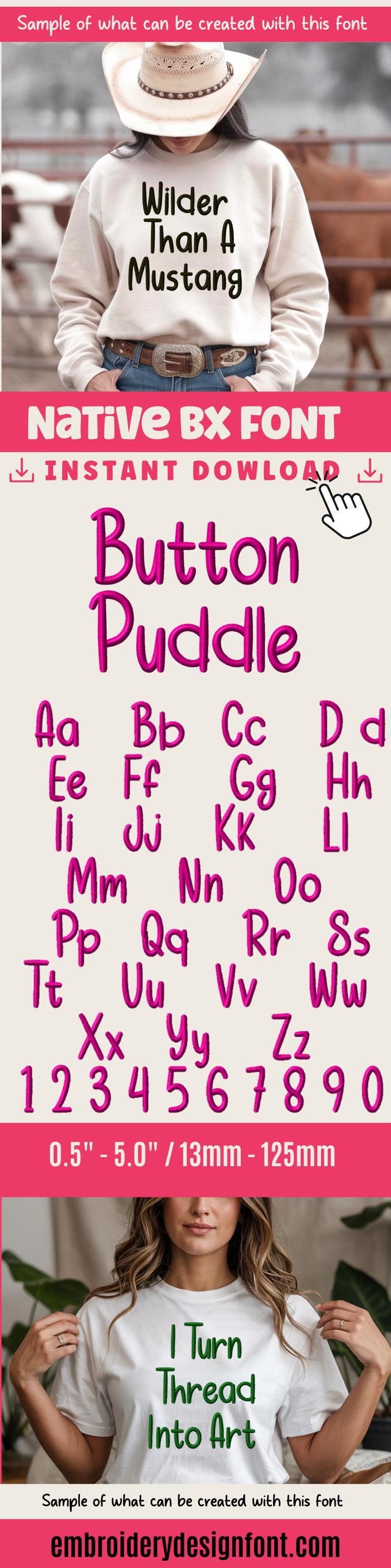 BX Embroidery Font, Coastal Hug Script Alphabet, Resize 13mm–125mm