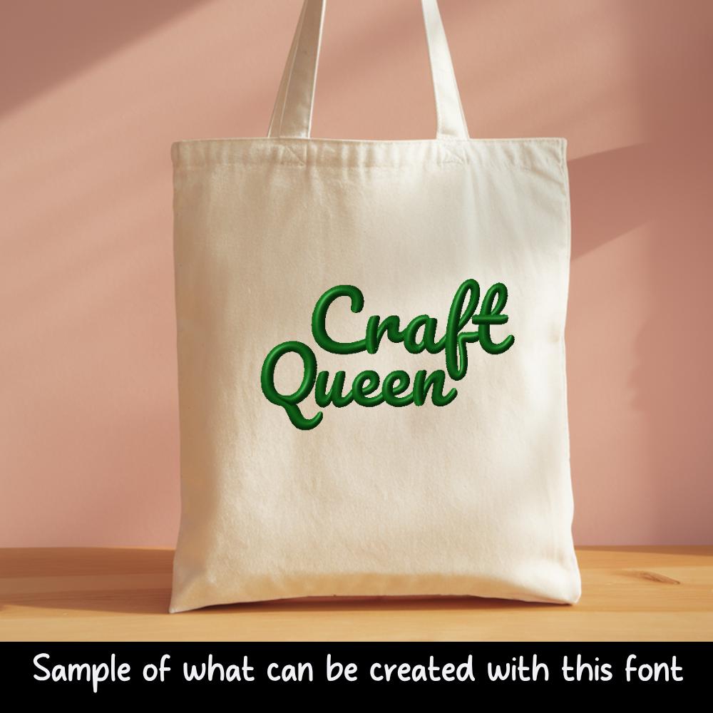 native bx embroidery font, Coastal Hug BX, 0.5–5" Size, Editable!
