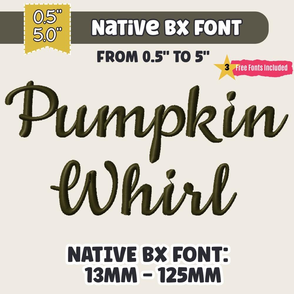 Native BX Embroidery Font, Coastal Hug, 13-125mm Editable BX
