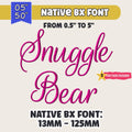 Native BX font' Coastal Hug Embroidery Font 13-125mm UppercaseXL