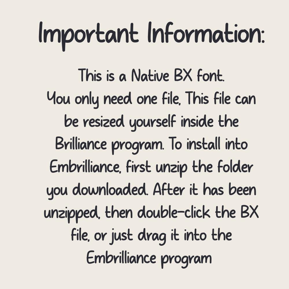 BX Embroidery Fonts' Native BX 10-Set Embrilliance Vintage 13-125mm