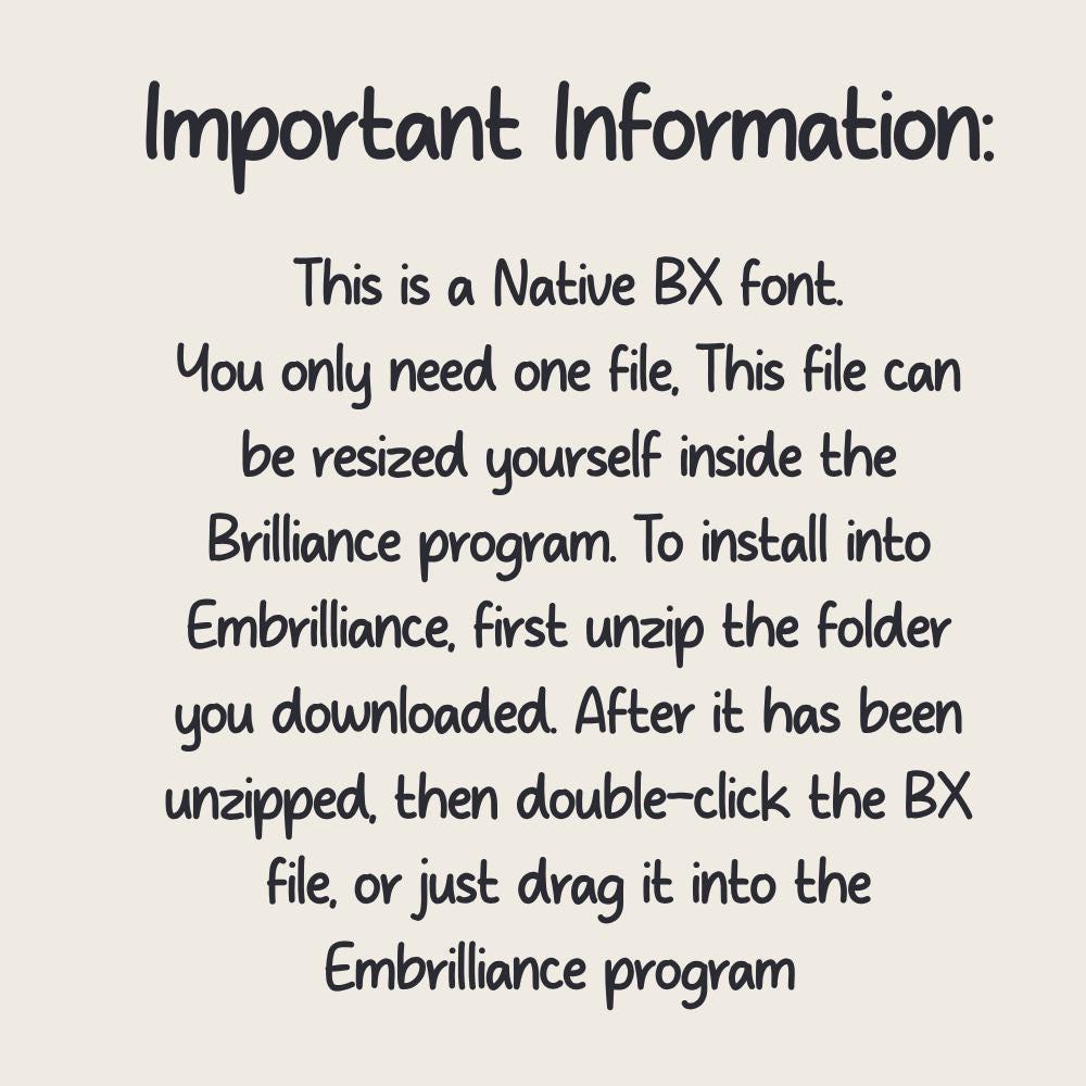 Native Bx Embroidery Font, Coastal Hug BX, Scalable 13mm–125mm Pro