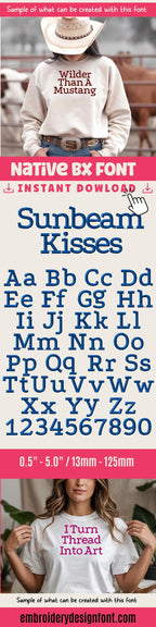 Native Bx Font' Coastal Hug Embroidery, 13mm-125mm Embrilliance