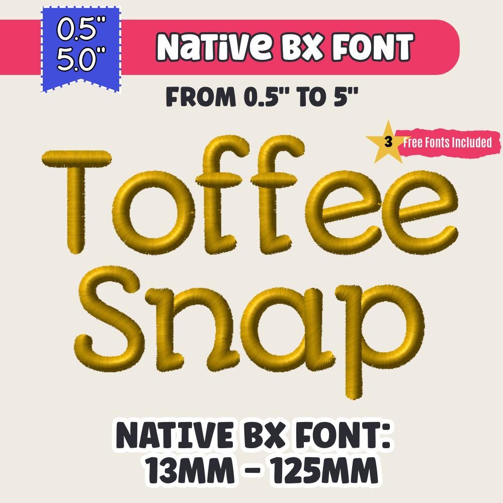 BX Embroidery Font', Coastal Hug Native BX Font, 13mm-125mm V1.0+