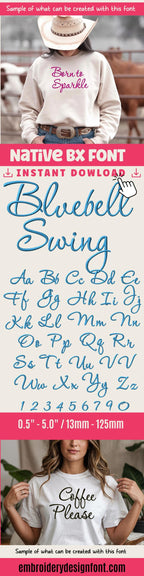 BX Embroidery Font', Coastal Hug Native BX Font, 13mm-125mm, Objs