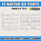 BX Embroidery Font Set, 10 Native BX Fonts For Embrilliance, 13