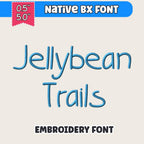 Bx Embroidery Font, Tall Skinny Cursive Monogram, Native 13–125mm