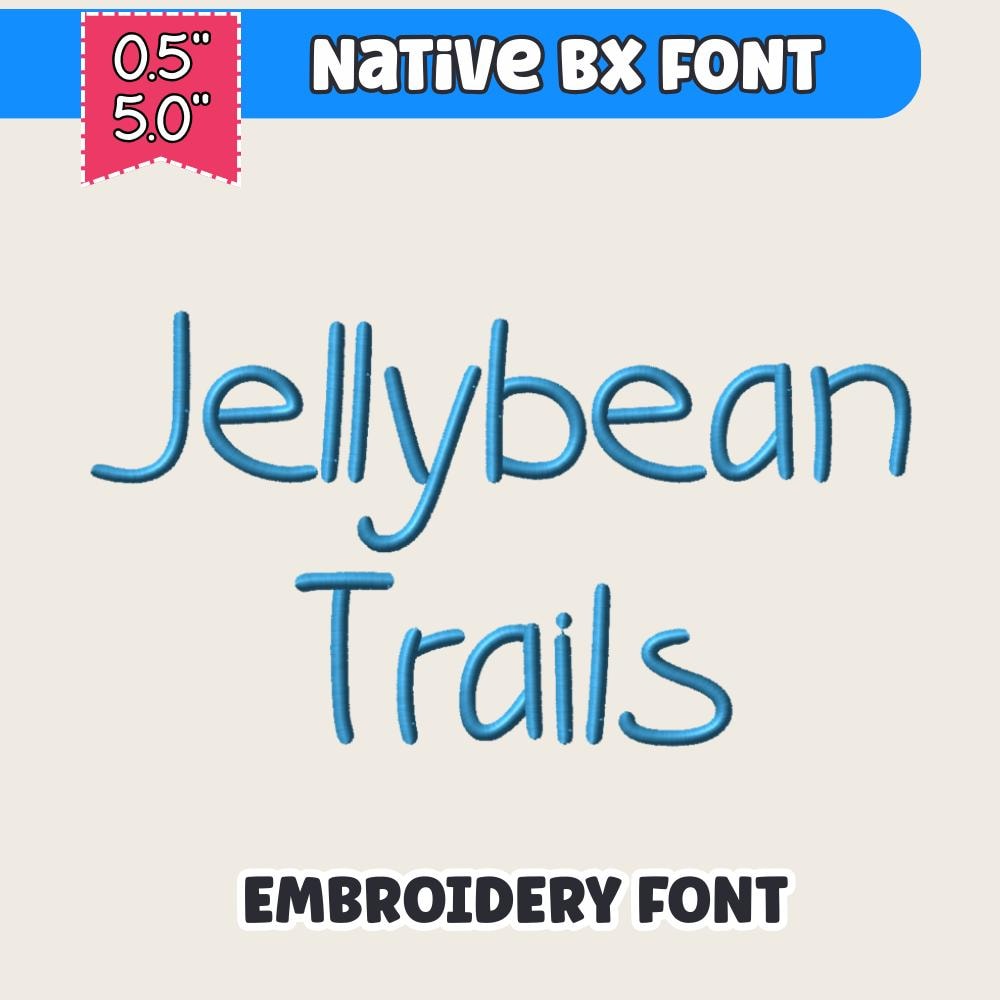 Bx Embroidery Font, Tall Skinny Cursive Monogram, Native 13–125mm