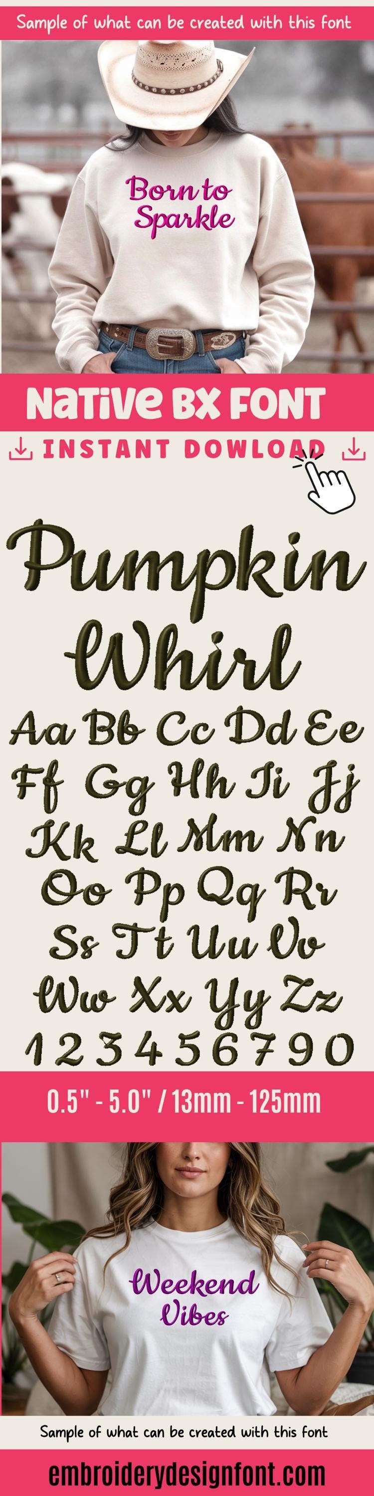 Native BX Embroidery Font, Coastal Hug, 13-125mm Editable BX
