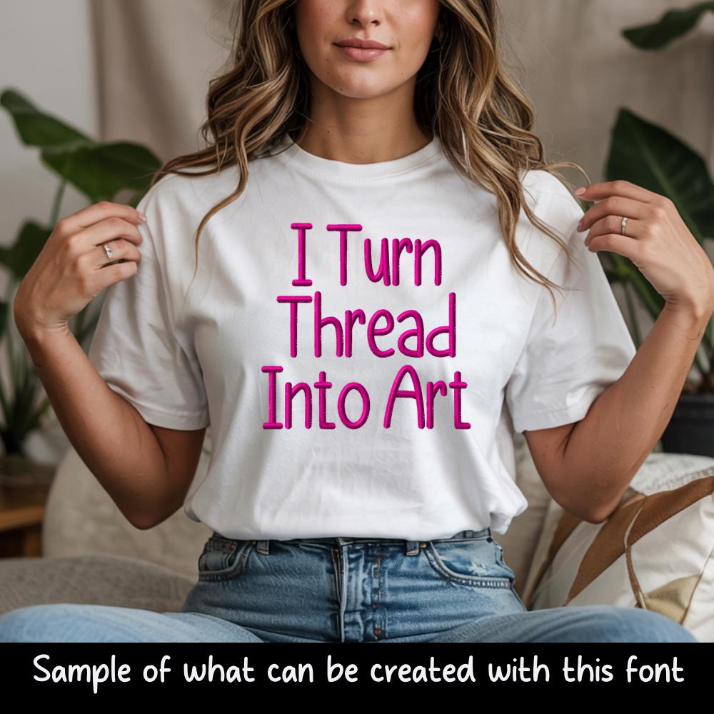 Bx Embroidery Font, Coastal Hug Script Alphabet, 13mm-125mm Native
