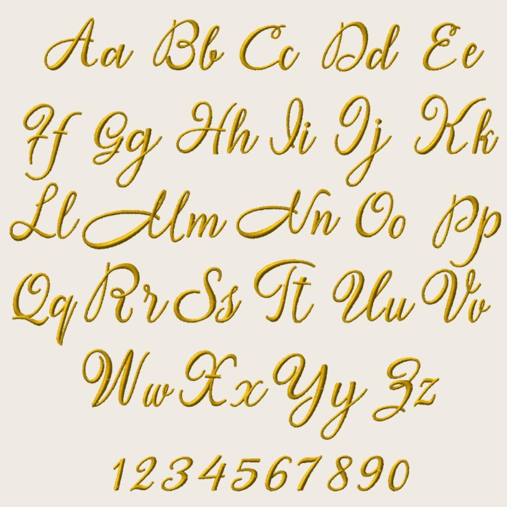 Bx Embroidery Font, Skinny Script Quiet Blossom Wedding 125mm Edit