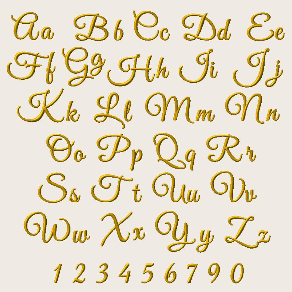 Machine Embroidery Font, BX Cursive Monogram Script, 11 Sizes PES