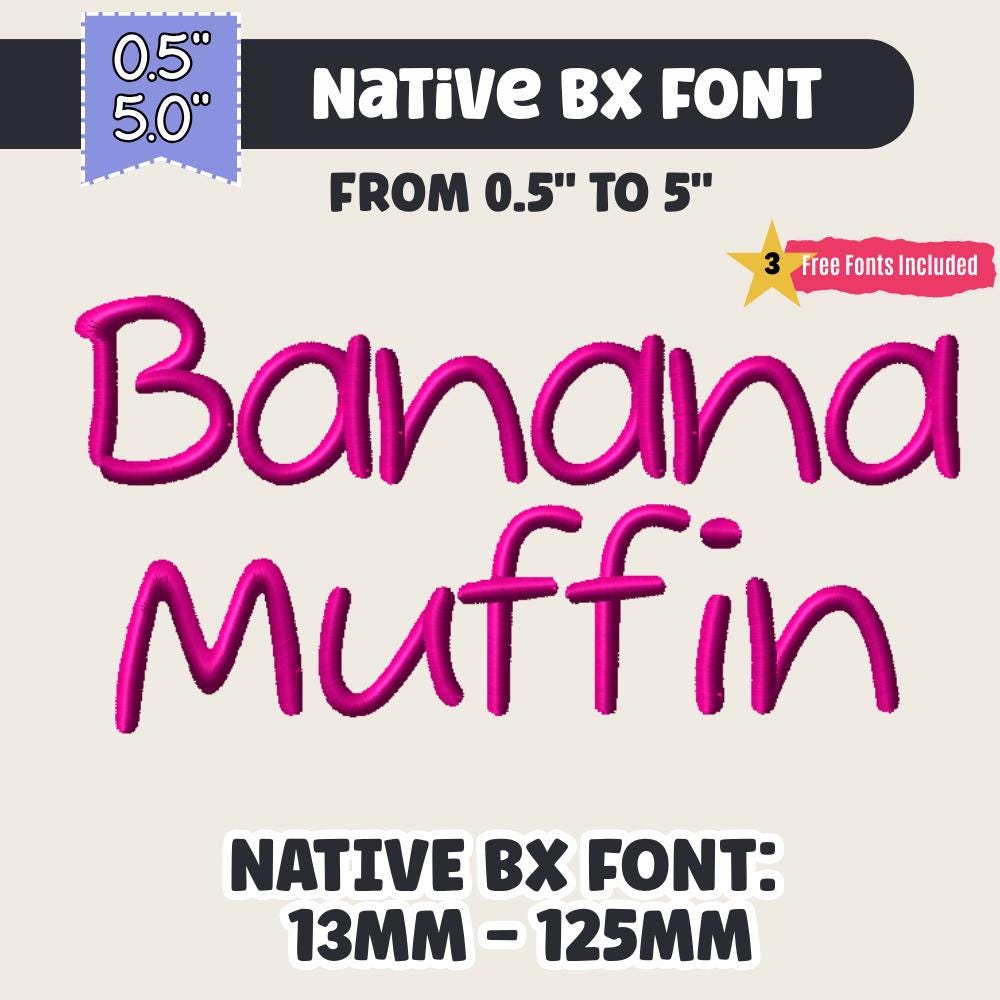 Bx Embroidery Font, Coastal Hug Native Bx, 0.5–5 In. Scalable Set