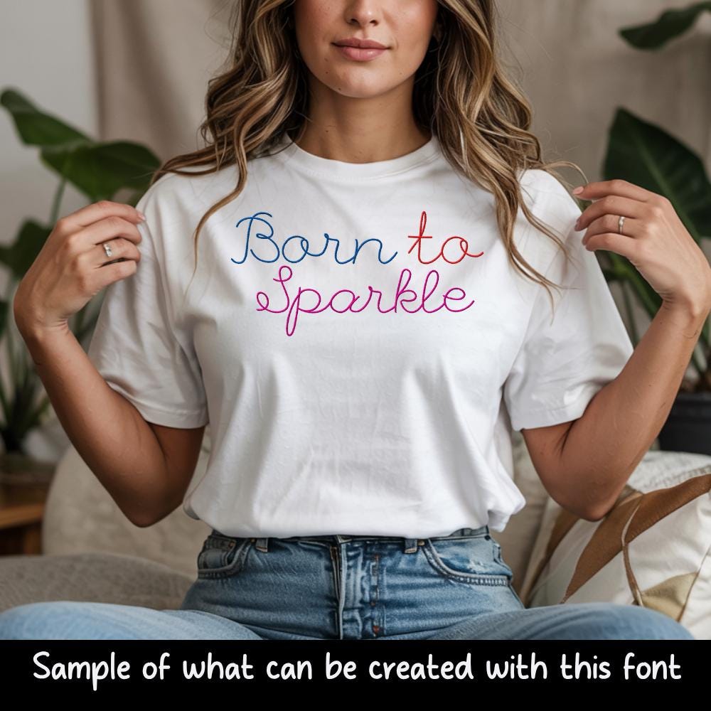 BX Embroidery Font' CoastalHug Native BX Editable Font, 13mm-125mm