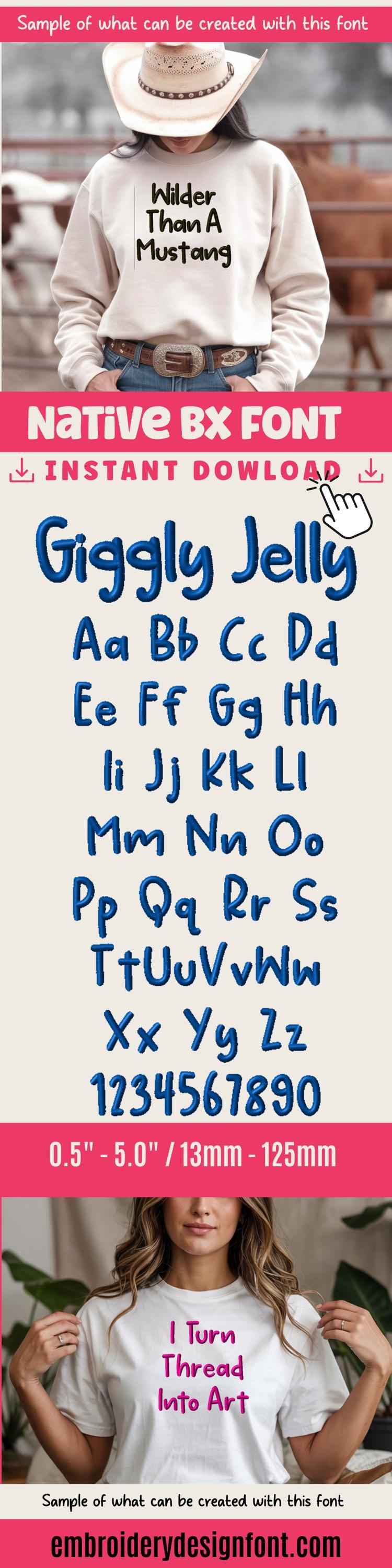 BX Embroidery Font, Coastal Hug Native BX Embrilliance 13mm-125mm!!