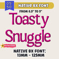 Native BX Embroidery Font Coastal Hug, Embrilliance Object-Based, 13mm–125mm
