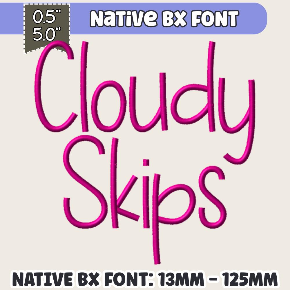 Bx Embroidery Font, Coastal Hug Alphabet, BX 13-125mm Script Mono
