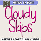 Bx Embroidery Font, Coastal Hug Alphabet, BX 13-125mm Script Mono
