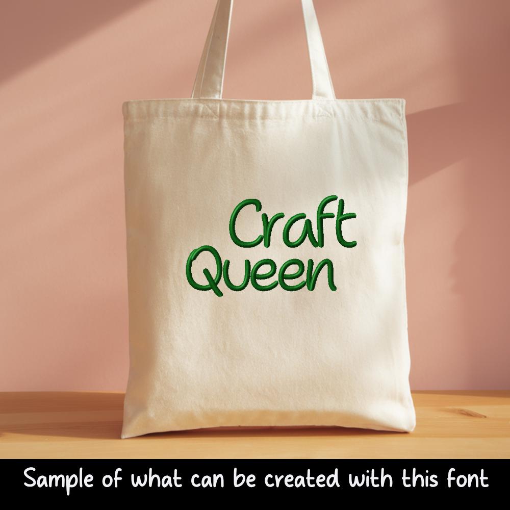 Native BX Font' Coastal Hug Embroidery Font, 13-125mm Object-Based