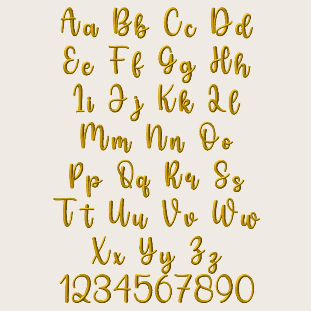 BX Embroidery Font, Coastal Hug Script, 13mm-125mm Resizable Mono