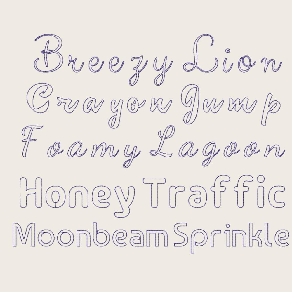 BX Embroidery Font, 10 Font Set Native BX Embrilliance 13mm-125mm