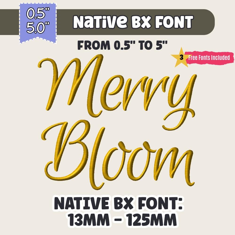 Native BX Font, Coastal Hug Embroidery BX, 13mm-125mm Scalable HD