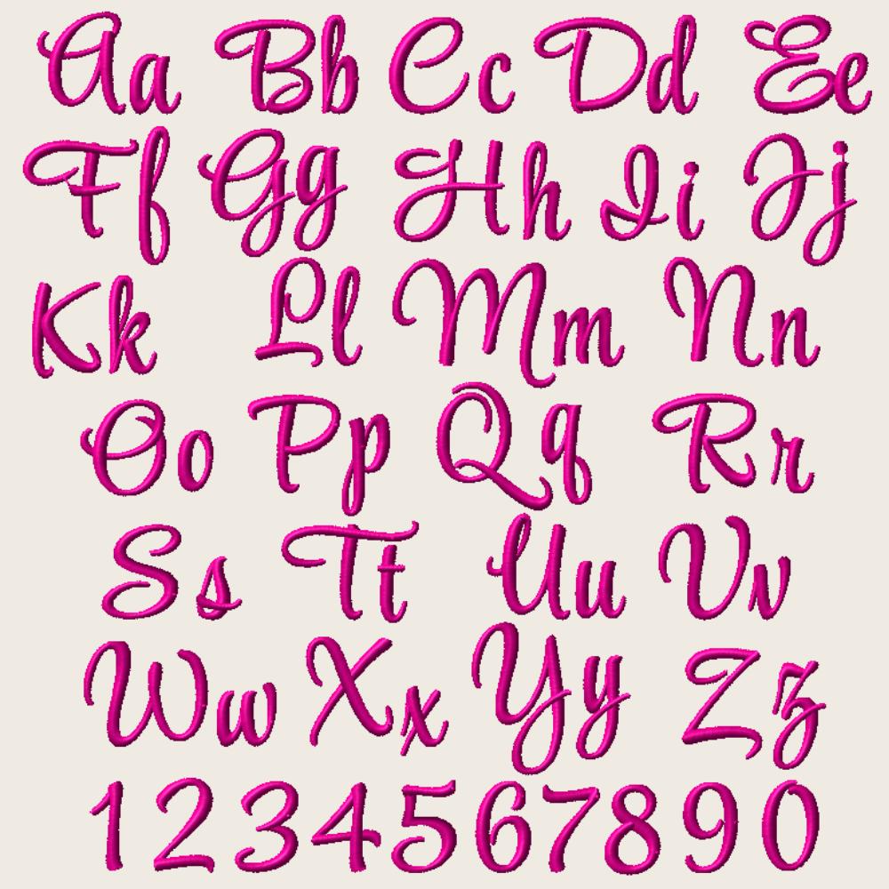 Machine Embroidery Font, BX Cursive Monogram Script, 11 Sizes PES