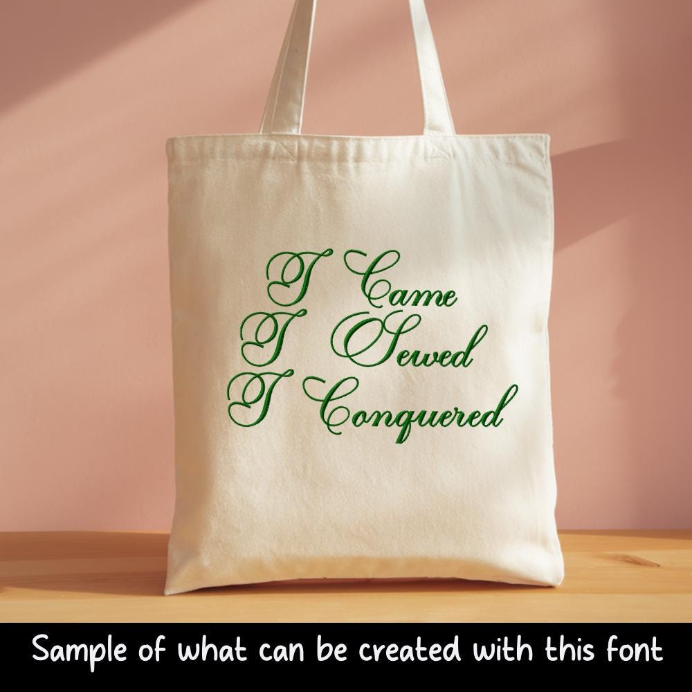 BX Embroidery Font' Thick Script Pebble Parade, 13–125mm, Cursive