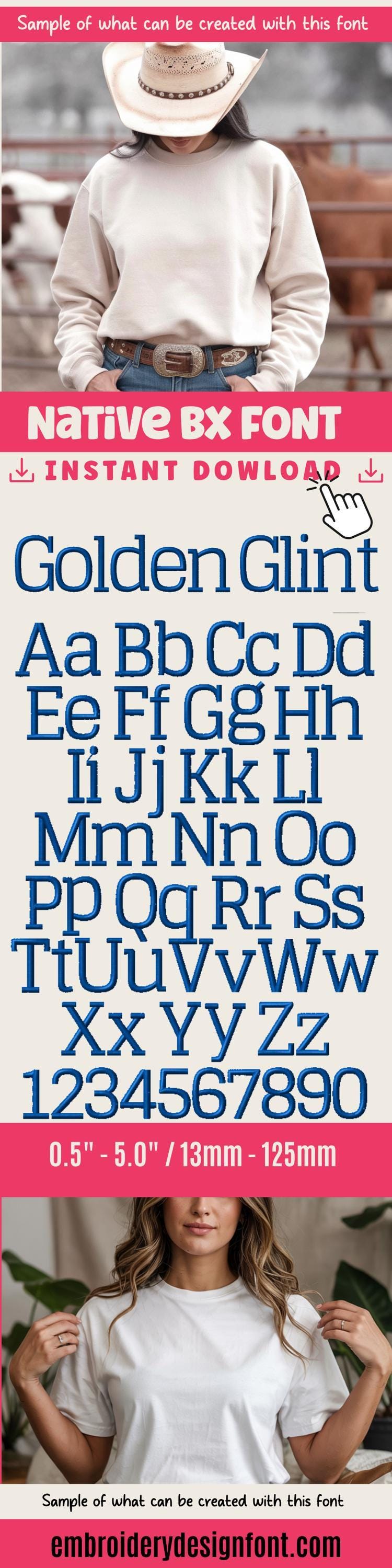 BX Embroidery Font' Coastal Hug Native BX, Scalable 13mm–125mm For