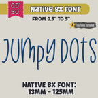 Native BX Embroidery Font, Jumpy Dots Elegant Vintage Alphabet XL