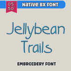 Bx Embroidery Font, Tall Skinny Cursive Monogram, Native 13–125mm
