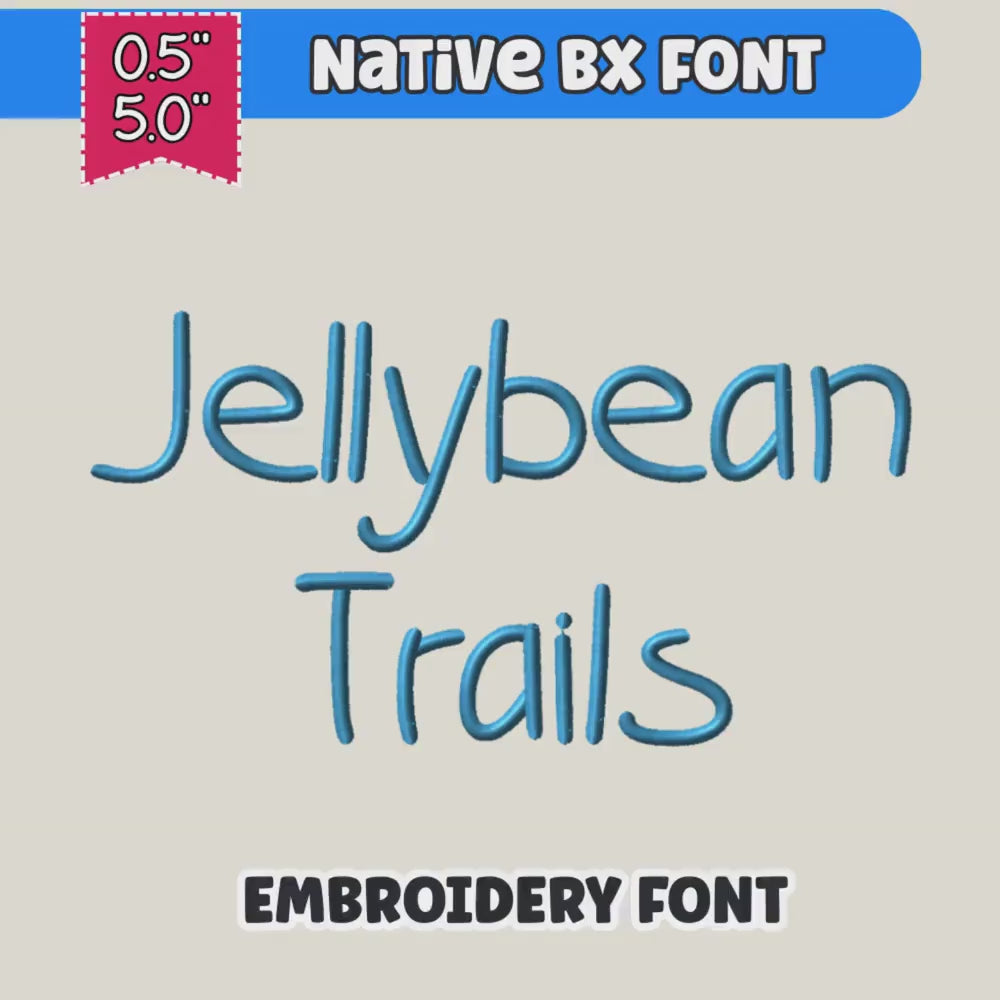 Bx Embroidery Font, Tall Skinny Cursive Monogram, Native 13–125mm