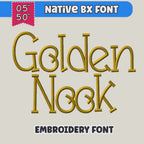 BX Embroidery Font, Coastal Hug Script, 13mm–125mm Resizable Edits