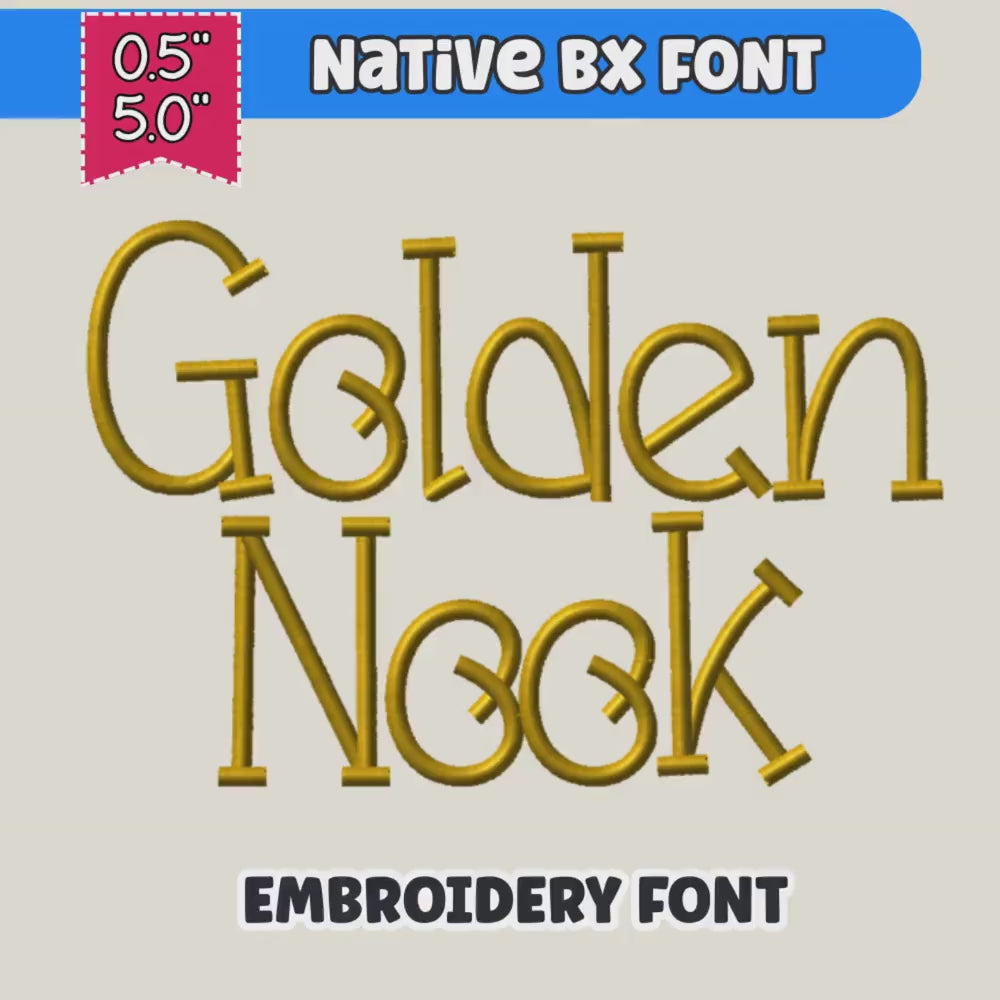 BX Embroidery Font, Coastal Hug Script, 13mm–125mm Resizable Edits