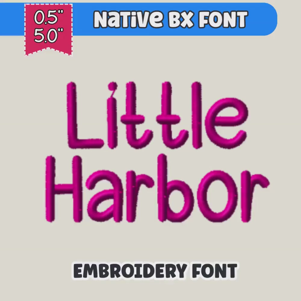 BX Embroidery Font, Tall Skinny Little Harbor Script Alphabet PES