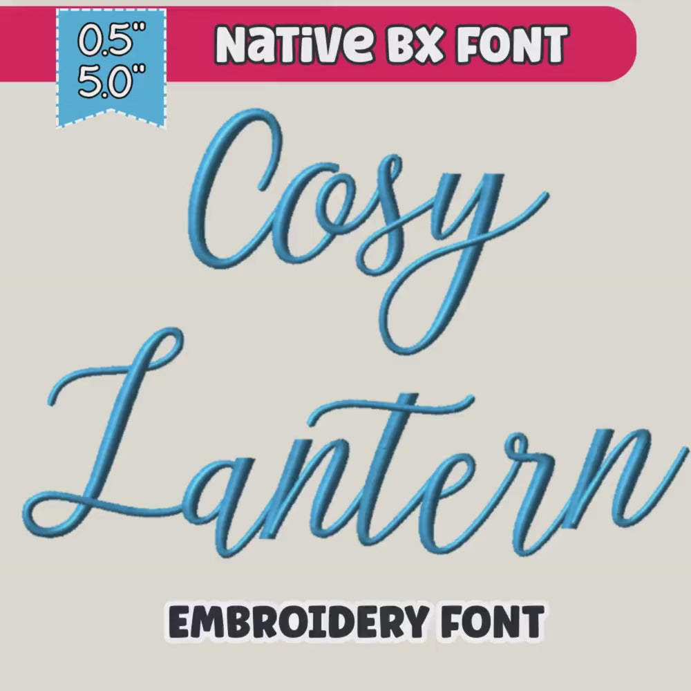 BX Embroidery Font' Coastal Hug Script Alphabet, PES-DST, 13-125mm