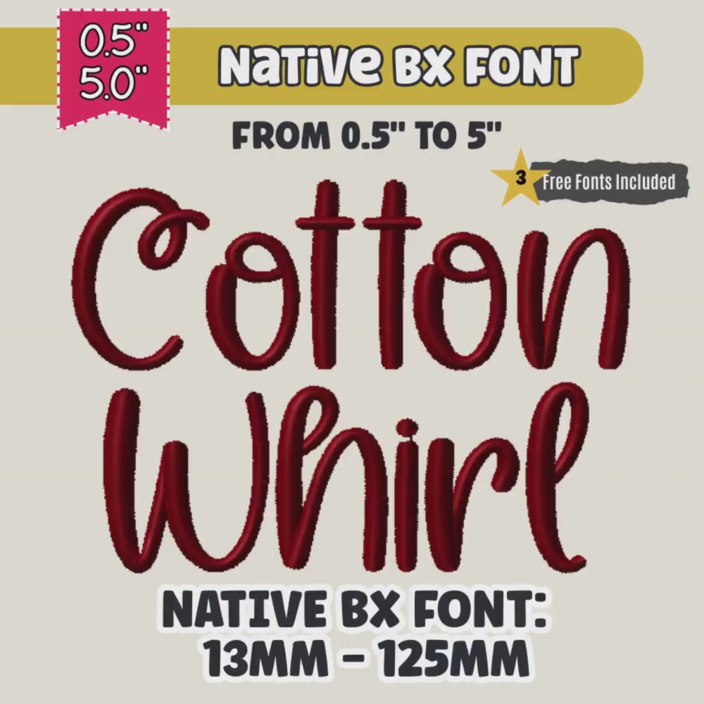 BX embroidery font' Script Monogram, Embrilliance Baby 13-125mm