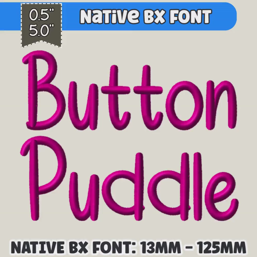 BX Embroidery Font, Coastal Hug Script Alphabet, Resize 13mm–125mm