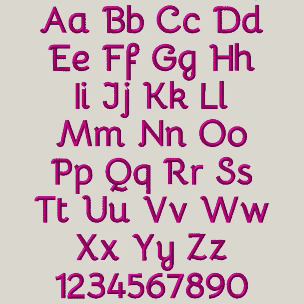 Native Bx Embroidery Font, Coastal Hug BX, 13mm–125mm (0.5"–5") Embrilliance