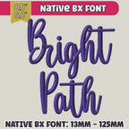 BX Embroidery Font', Thick Script Cursive Edit Alphabet, 13–125mm