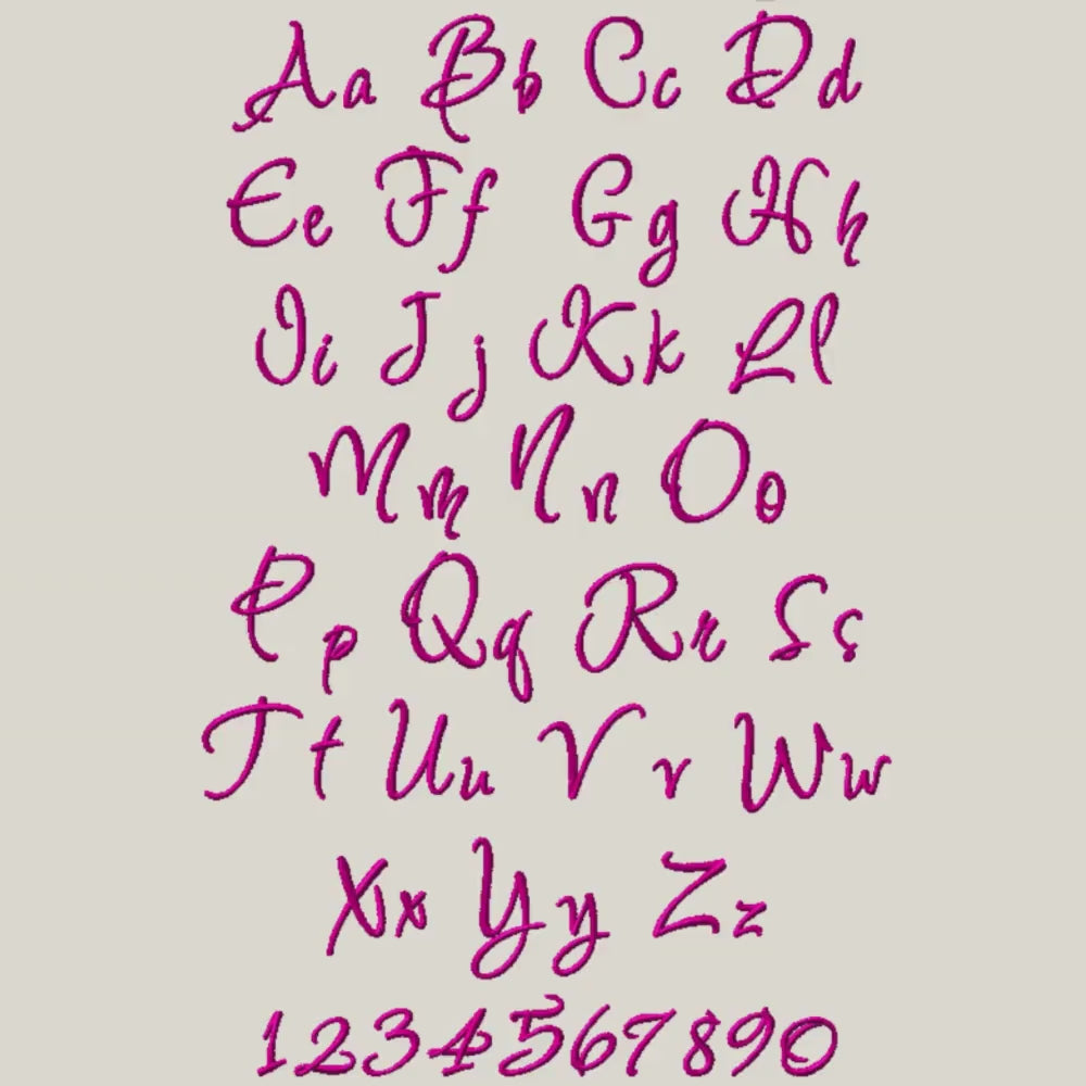native BX embroidery font, Coastal Hug13-125mm EditableEmbrilliance