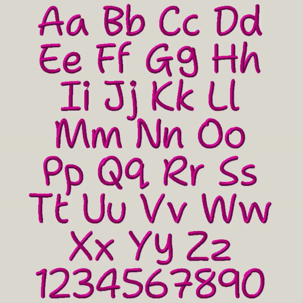 Native BX Font' Coastal Hug Embroidery Font, 13-125mm Object-Based