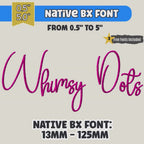 BX Embroidery Font - Whimsy Dots Native BX Embrilliance 13-125mm