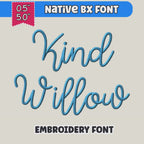 BX Embroidery Font, Coastal Hug Script BX, Native 0.5–5in PES Mon