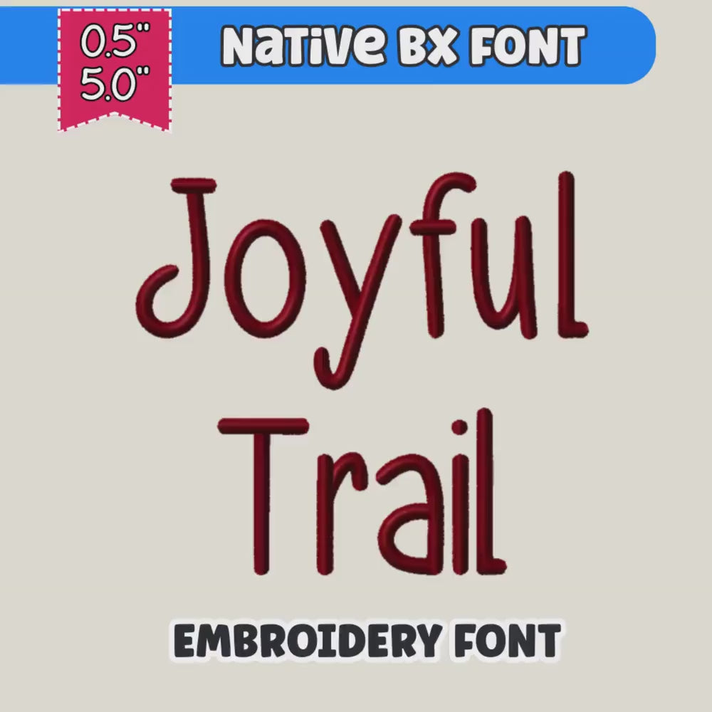 Bx Embroidery Font, Coastal Hug Script Alphabet, 13mm-125mm Native