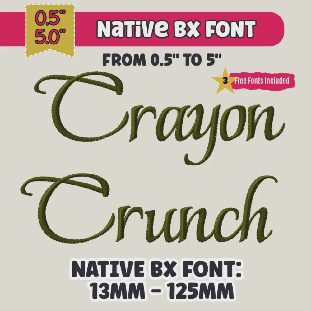 Native BX Embroidery Font, Coastal Hug Designer, 13-125mm Editable