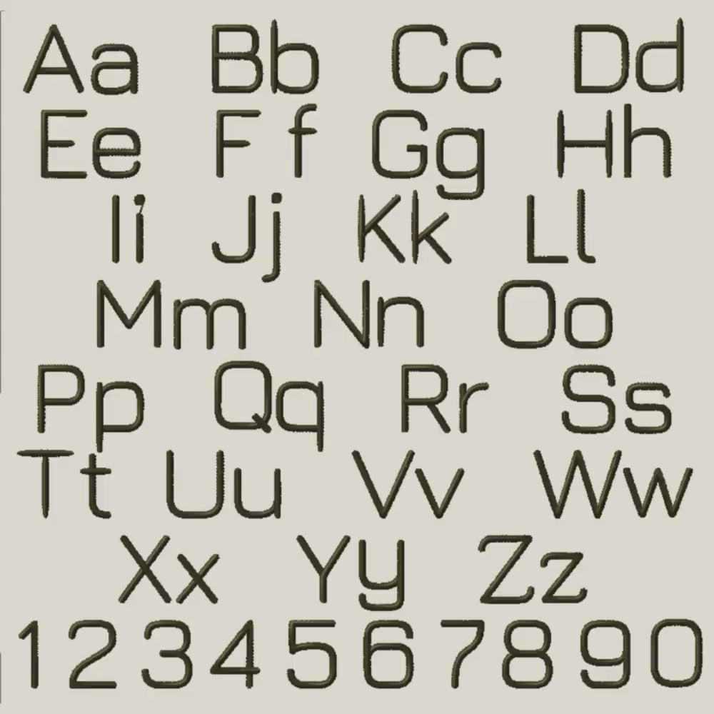 BX Embroidery Font, Coastal Hug Native, Scalable 13mm-125mm Upper
