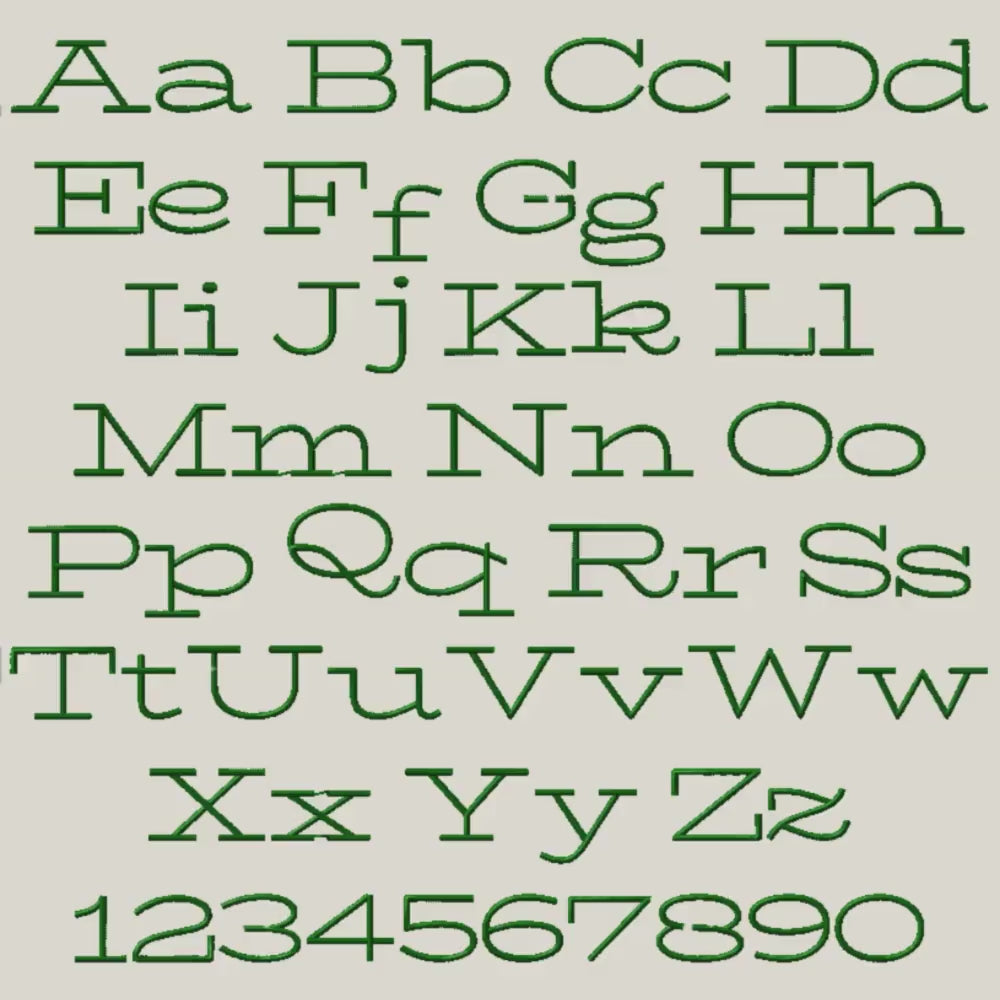 Native BX Embroidery Font, Coastal Hug, 13mm-125mm, Upper/Lower V2
