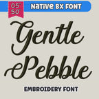 BX Embroidery Font Coastal Hug Script, 13-125mm Instant Download!!
